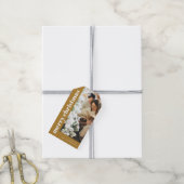 モダンエレガント金ゴールドメリー・クリスマス家族の写真 ギフトタグ (より糸付き)