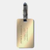 モダンエレガント金ゴールドモノグラムの名 ラゲッジタグ (裏面縦)