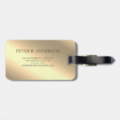 モダンエレガント金ゴールドモノグラムの名 ラゲッジタグ (裏面横)