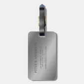 モダンエレガント金ゴールドモノグラムの名 ラゲッジタグ (裏面縦)