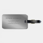 モダンエレガント金ゴールドモノグラムの名 ラゲッジタグ (裏面横)