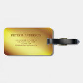 モダンエレガント金ゴールドモノグラムの名 ラゲッジタグ (裏面横)