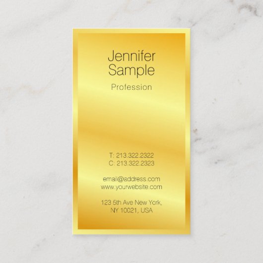 モダンエレガント金ゴールドルックプロフェッショナルテンプレート 名刺 (裏面)