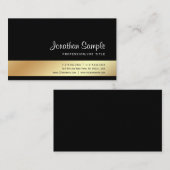 モダンエレガント金ゴールドルックプロフェッショナルデザイン 名刺 (正面/裏面)