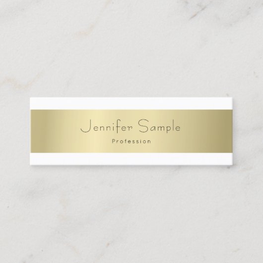 モダンエレガント金ゴールドルッシンプルクプロフェッショナル スキニー名刺 (正面)