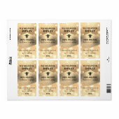 モダンエレガント金ゴールドロゴbee honey jar ラベル (フルシート)