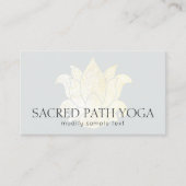 モダンエレガント金ゴールドロータスヨガ先生 名刺 (正面)