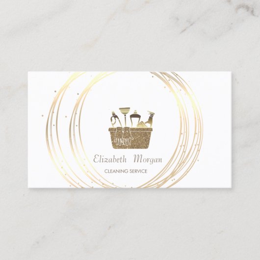 モダンエレガント金ゴールド円洗浄ツール 名刺 (正面)