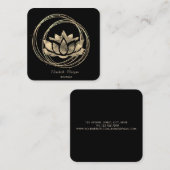 モダンエレガント金ゴールド円金ゴールドロータス スクエア名刺 (正面/裏面)