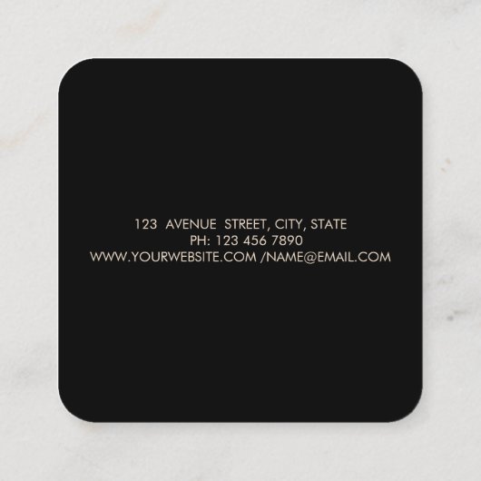 モダンエレガント金ゴールド円金ゴールドロータス スクエア名刺 (裏面)