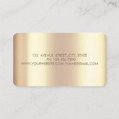 モダンエレガント金ゴールド円金ゴールドロータス 名刺 (裏面)