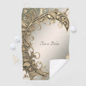 モダンエレガント金ゴールド化粧ゴルフタオル ゴルフタオル (インサイチュ)