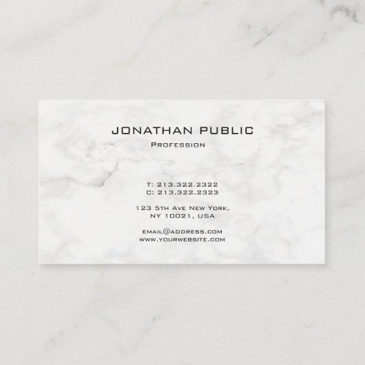 モダンエレガント金ゴールド大理石テンプレートプロフェッショナル 名刺 (裏面)