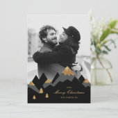 モダンエレガント金ゴールド山写真クリスマス シーズンカード (スタンド正面)