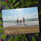 モダンエレガント金ゴールド押し写真楽しいクリスマス 箔シーズンカード