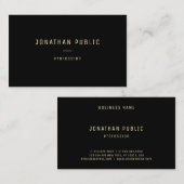 モダンエレガント金ゴールド文字名ブラックテンプレート 名刺 (正面/裏面)