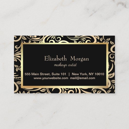 モダンエレガント金ゴールド旋回フレームロイヤリティカード ロイヤリティカード (裏面)