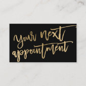 モダンエレガント金ゴールド箔スクリプトタイポグラフィブラック 予約カード (正面)