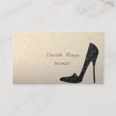 モダンエレガント金ゴールド紙吹雪、ハイヒール 名刺 (正面)