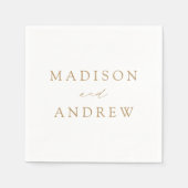 モダンエレガント金ゴールド結婚スクリプト スタンダードカクテルナプキン (正面)