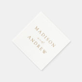 モダンエレガント金ゴールド結婚スクリプト スタンダードカクテルナプキン (角)