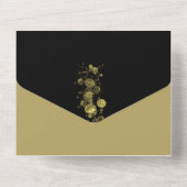 モダンエレガント金ゴールド結婚ズ オールインワン招待状 (裏面)