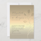 モダンエレガント金ゴールド結婚式招待状 招待状 (正面)