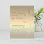 モダンエレガント金ゴールド結婚式招待状 招待状 (スタンド正面)