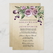 モダンエレガント金ゴールド結婚式招待状 招待状 (正面/裏面)