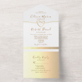 モダンエレガント金ゴールド結婚書 オールインワン招待状 (内側)