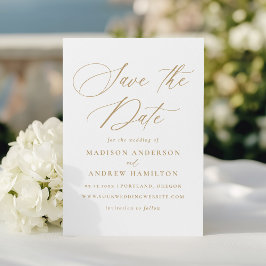 モダンエレガント金ゴールド結婚書 セーブザデート