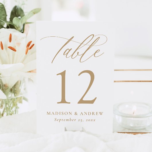 モダンエレガント金ゴールド結婚書 テーブルナンバー