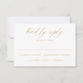 モダンエレガント金ゴールド結婚書 出欠カード (正面)