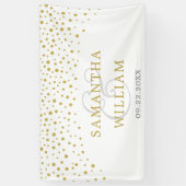 モダンエレガント金ゴールド結婚紙吹雪の写真 横断幕 (縦)