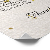 モダンエレガント金ゴールド結婚紙吹雪の座席表 ポスター (角)