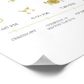 モダンエレガント金ゴールド結婚紙吹雪の時間帯記号 ポスター (角)