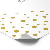 モダンエレガント金ゴールド結婚紙吹雪の歓迎 ポスター (角)