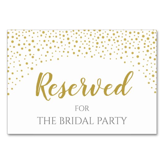 モダンエレガント金ゴールド結婚紙吹雪 テーブルナンバー (正面)