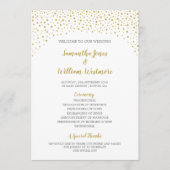 モダンエレガント金ゴールド結婚紙吹雪 プログラム (正面)