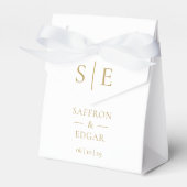 モダンエレガント金ゴールド結婚 フェイバーボックス (正面サイド)