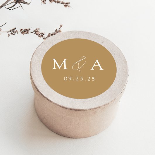 モダンエレガント金ゴールド結婚 ラウンドシール