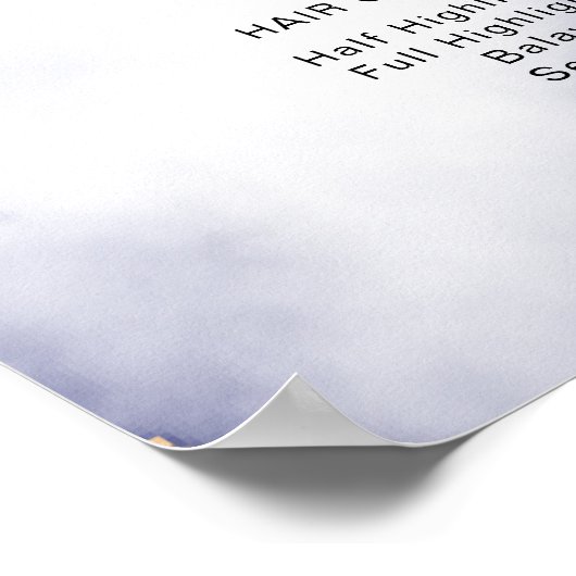 モダンエレガント金ゴールド美しいサロン価格表 ポスター (角)