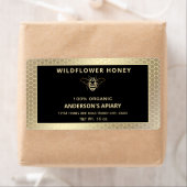 モダンエレガント金ゴールド蜂蜜瓶 ラベル (インサイチュ)