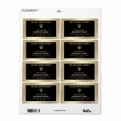 モダンエレガント金ゴールド蜂蜜瓶 ラベル (フルシート)