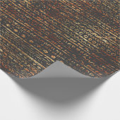 モダンエレガント金ゴールド銅褐色の部族模様 ラッピングペーパー (角)
