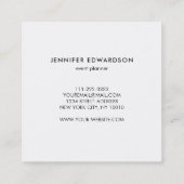 モダンエレガント金ゴールド青パターンプロフェッショナル スクエア名刺 (裏面)