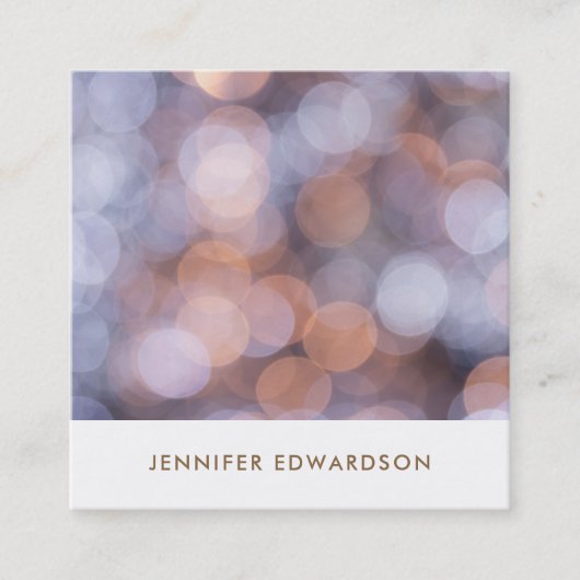 モダンエレガント金ゴールド青パターンプロフェッショナル スクエア名刺 (正面)