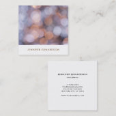 モダンエレガント金ゴールド青パターンプロフェッショナル スクエア名刺 (正面/裏面)