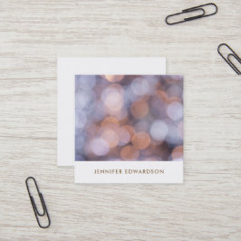 モダンエレガント金ゴールド青パターンプロフェッショナル スクエア名刺