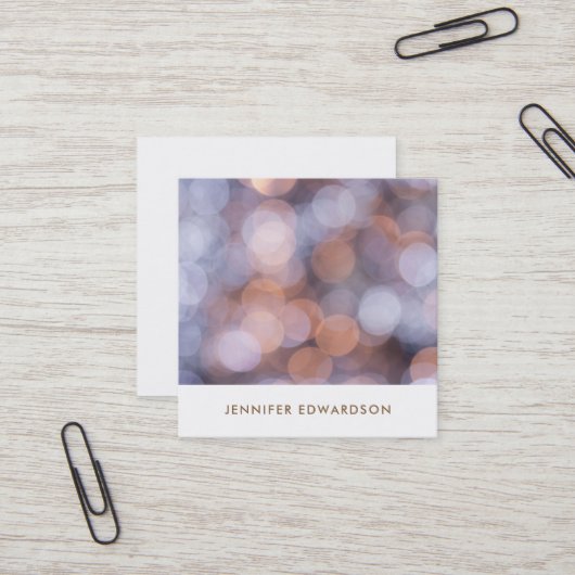 モダンエレガント金ゴールド青パターンプロフェッショナル スクエア名刺 (正面/裏面インサイチュ)